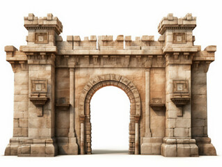 Obraz premium Ancient Stone Gateway with Detailed Architecture Representing Historical Significance and Timeless Beauty