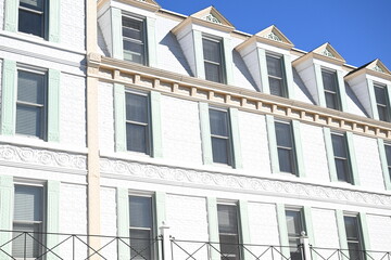 white victorian era apartment building