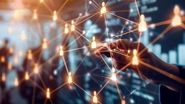 Executives touch human resource network structure - HR, effective management and recruitment of HR, effective organizational structure, training, employment, practice