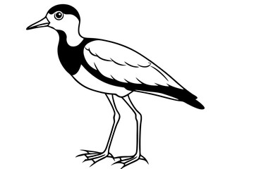 Obraz premium lapwing silhouette vector illustration