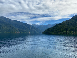 lake and mountains