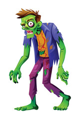 Zombie character illustration. Vector cartoon isolated on white background