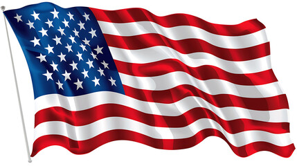 Vibrant American Flag Waves in Vector Art