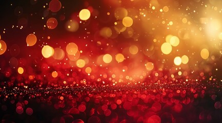 Red And Gold Bokeh Lights Background