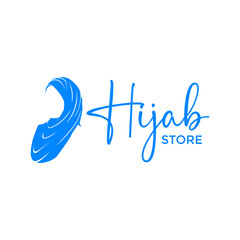 silhouette vector of beauty hijab women logo