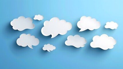 blank white paper cut bubble chat