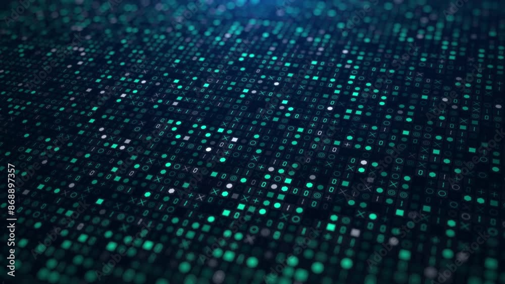 Fototapete Technology digital data of computer code numbers binary, Technology cybersecurity abstract background 4k