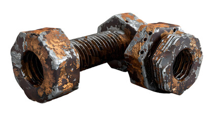 A rusty bolt and nut