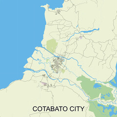 Fototapeta premium Cotabato City, Philippines map poster art