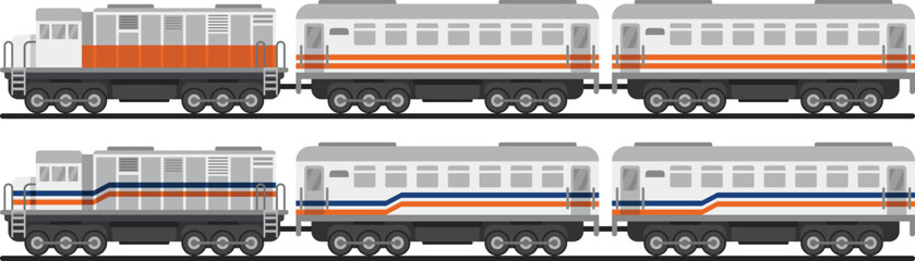 illustration set icon train carriage vector flat design © aditya gusti