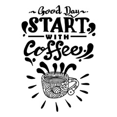 Fototapeta premium Quotes doodle of Coffee, sketch vector 