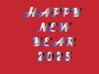 Happy New Year 2025 Blue White And black  Gradient Color Design