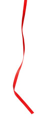 One red silk ribbon isolated on white