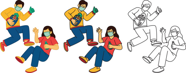 illustration icon human healty vector