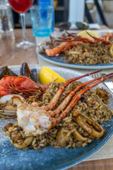 Fresh Seafood Paella in Mallorca Spain