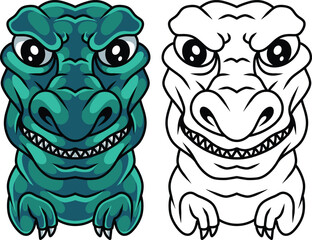 Illustration mascot trex vector art