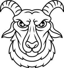 Face mascot goat lineart vector