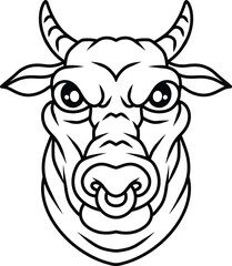 Face maskot bulls full color vector art
