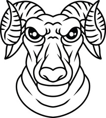 Face Rams full color vector art