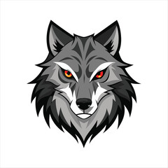 Fototapeta premium wolf head vector, vector, icon vector illustration, wolf silhouette of a wolf isolated on a white background, eps, png, svg, wolf vector