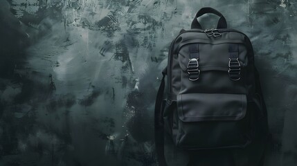 無地の黒のバックパック