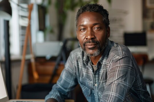 Portrait of a middle aged male software developer