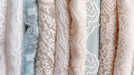 Obraz premium Assortment of delicate lace fabrics