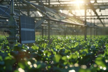 Obraz premium Solar water pumps for sustainable agriculture