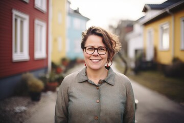 Fototapeta premium Portrait of a middle aged body positive Hispanic woman