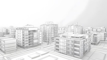 Fototapeta premium city building sketch