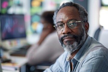 Fototapeta premium Portrait of a middle aged male software developer