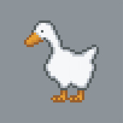 White goose, meme pixel art