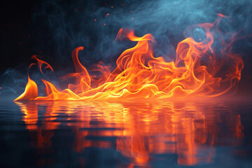 Flame on a black background