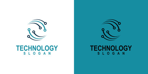 technology company logo with modern concept.vector