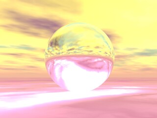 幻想的な球体と空