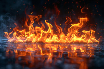 Flame on a black background