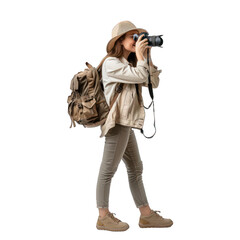photographer with camera isolated on a White Background