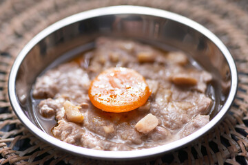 chinese steamed minced pork patty with salted egg comfort food