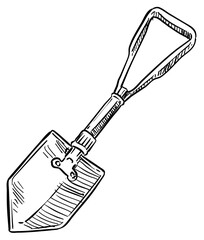 shovel handdrawn illustration