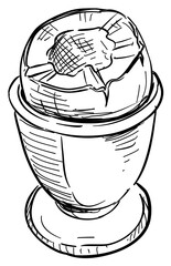 chicken eggs handdrawn illustration