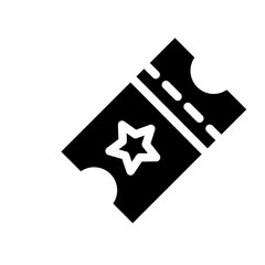 Ticket icon vector. Lottery ticket symbols lines and stars.