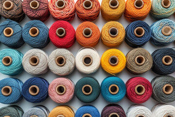 Sewing Thread Spools on white background