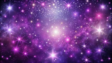 Fototapeta premium Purple cosmic background with glowing stars, cosmos, space, celestial, universe, galaxy, astronomy, night sky