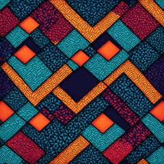Vibrant Symmetry: A Geometric Abstract Pattern
