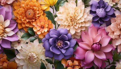 Traditional Elegance: Bright Flower Seamless Pattern