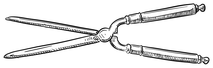 hairdressing scissors handdrawn illustration