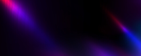 Purple light leak effect background. Film bokeh flare overlay. Vintage neon photo filter texture template. Exposed saturated photography wallpaper. Abstract blur ultraviolet gradient backdrop. Vector