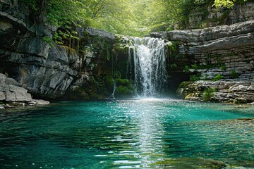  Waterfall in Lush Forest