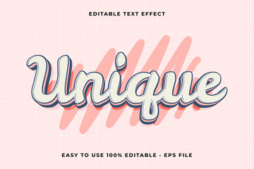 unique 3d editable vector text effect. trendy style text effect