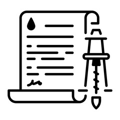 An outline icon of drilling permit 
